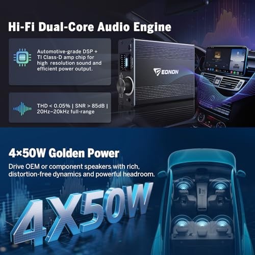 4CH DSP A303 Digital Amplifier EQ Mode Car Stereo Power Plug 12V