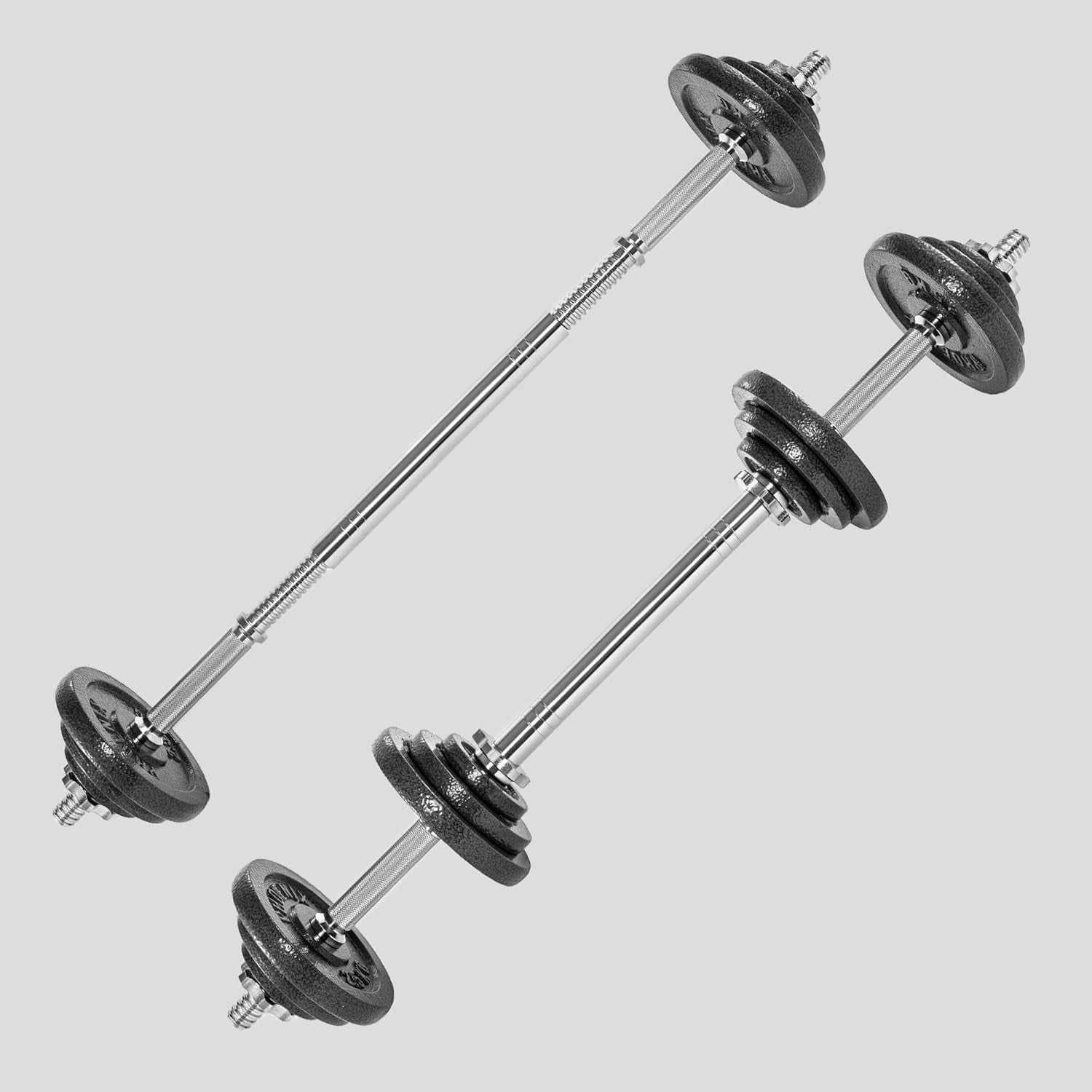 Adjustable Dumbbell Barbell Set 20kg or 30kg Cast Iron Home Gym Weights