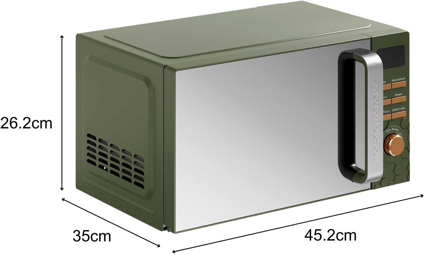 20L 800W Digital Microwave with 6 Power Levels & Defrost Function