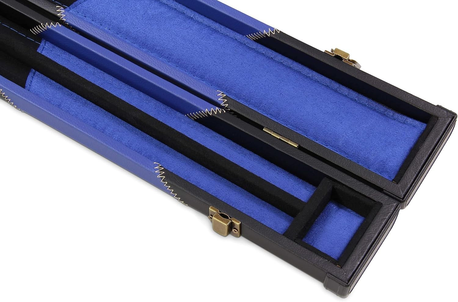Royal Blue Hard Cue Case Snooker Pool 2 Piece Centre Joint Deluxe