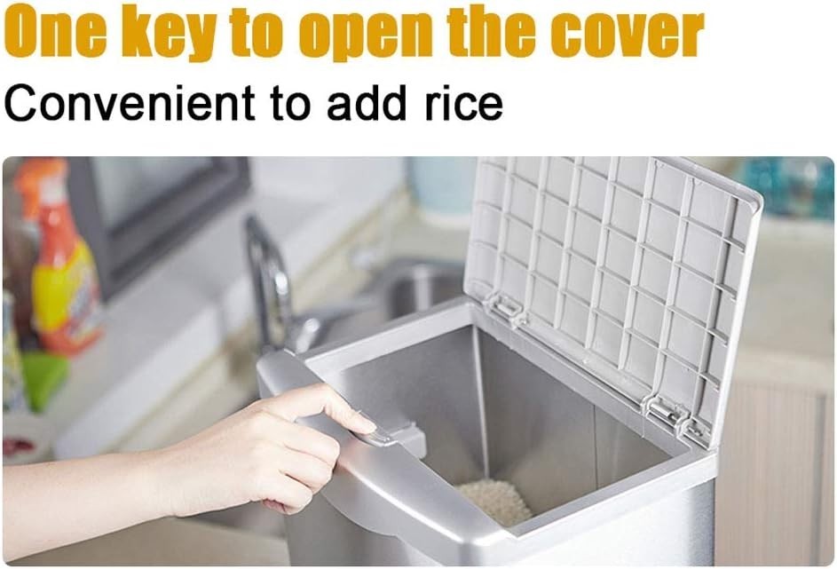 10KG Stainless Steel Rice Dispenser Airtight Grain Bin