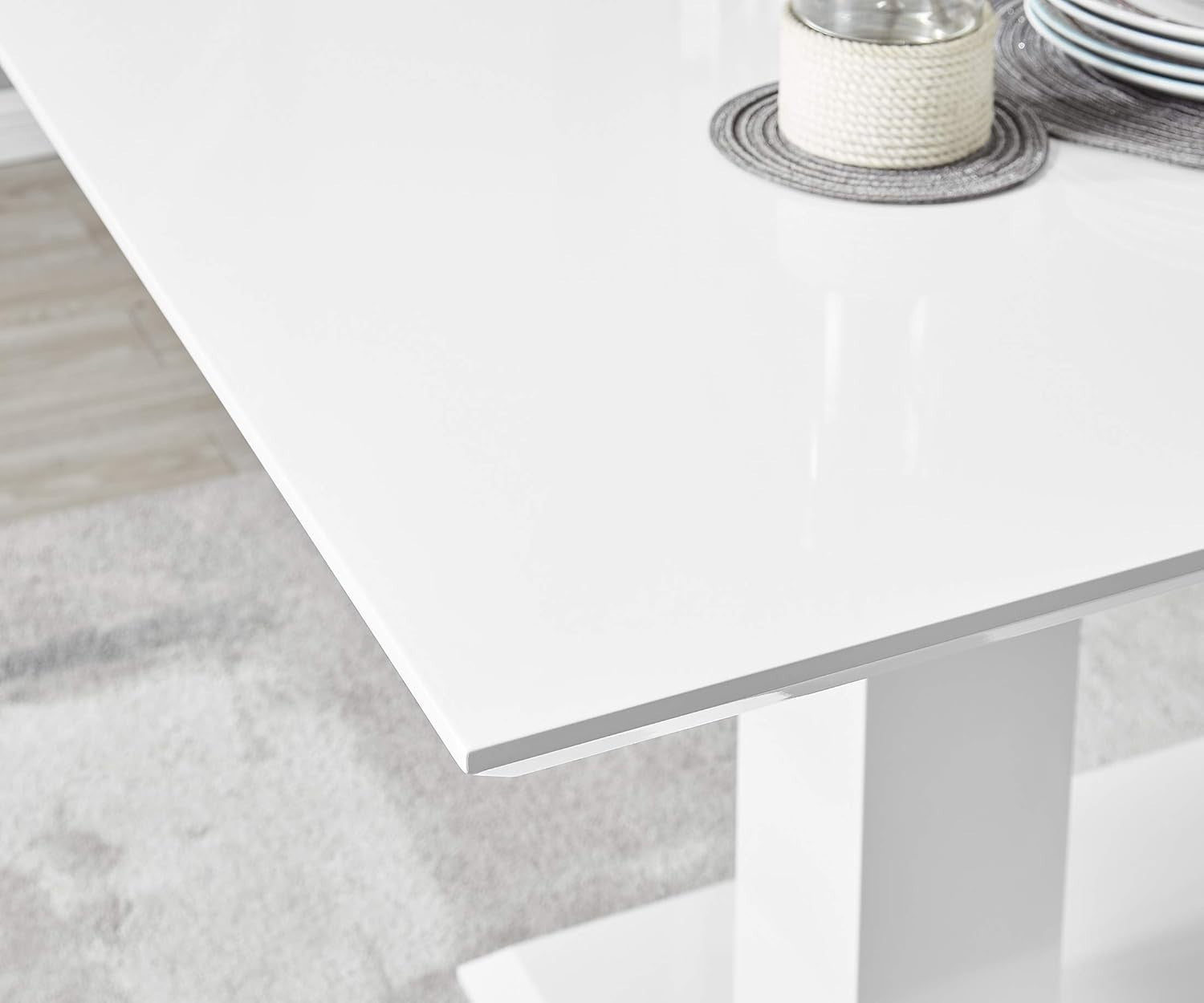Modern White Gloss Dining Table Rectangular 150cm – Sleek & Durable