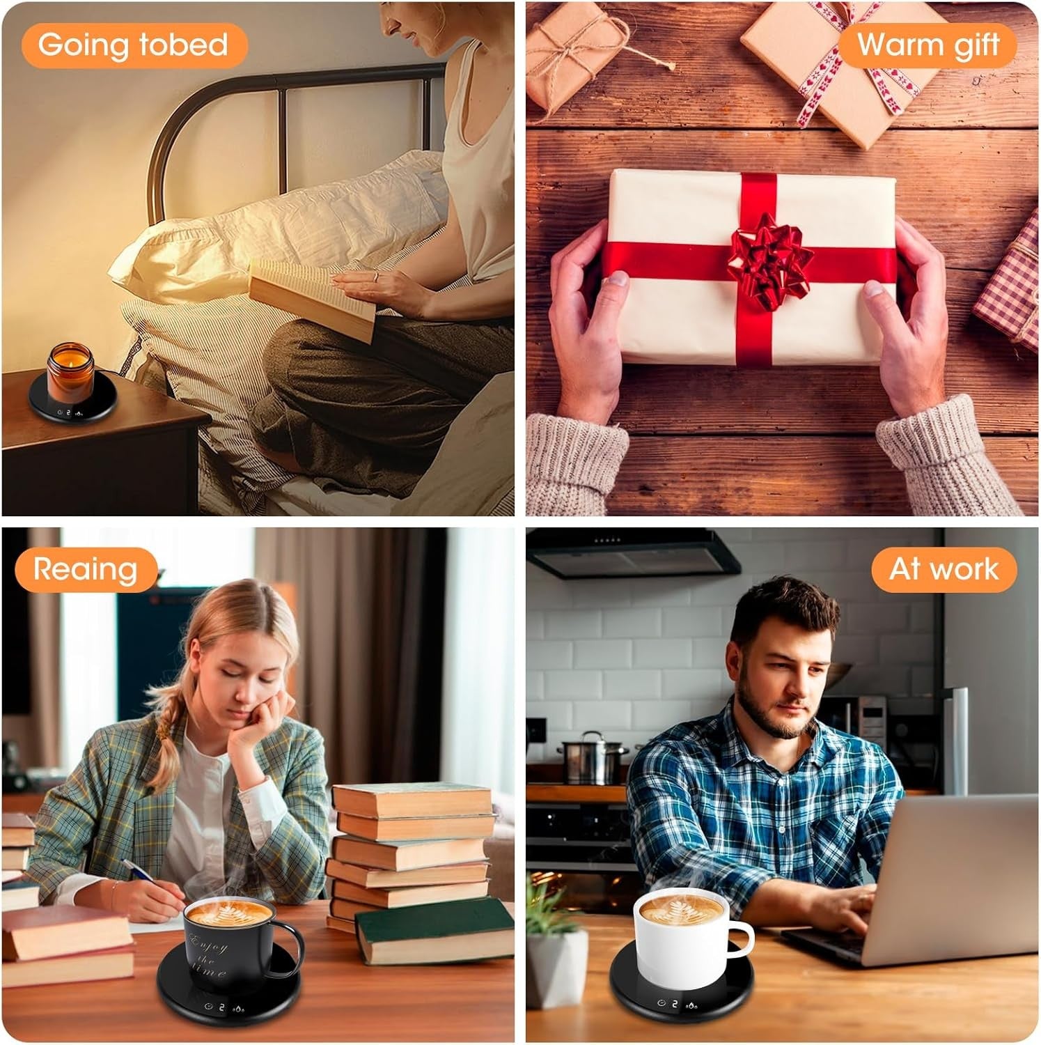 Smart Coffee Mug Warmer Touch LED 2 Temp Desk Heater