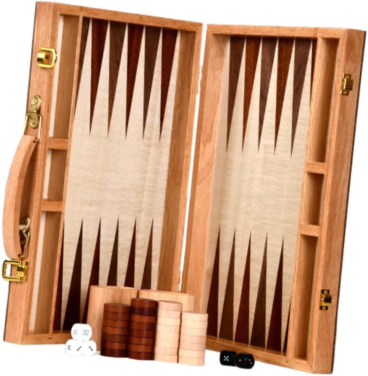 Backgammon Set Wooden Folding Board Game Lightweight Travel Desk Play