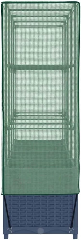 Raised Bed Planter with Greenhouse Cover 160x40x138cm | Rattan Look
