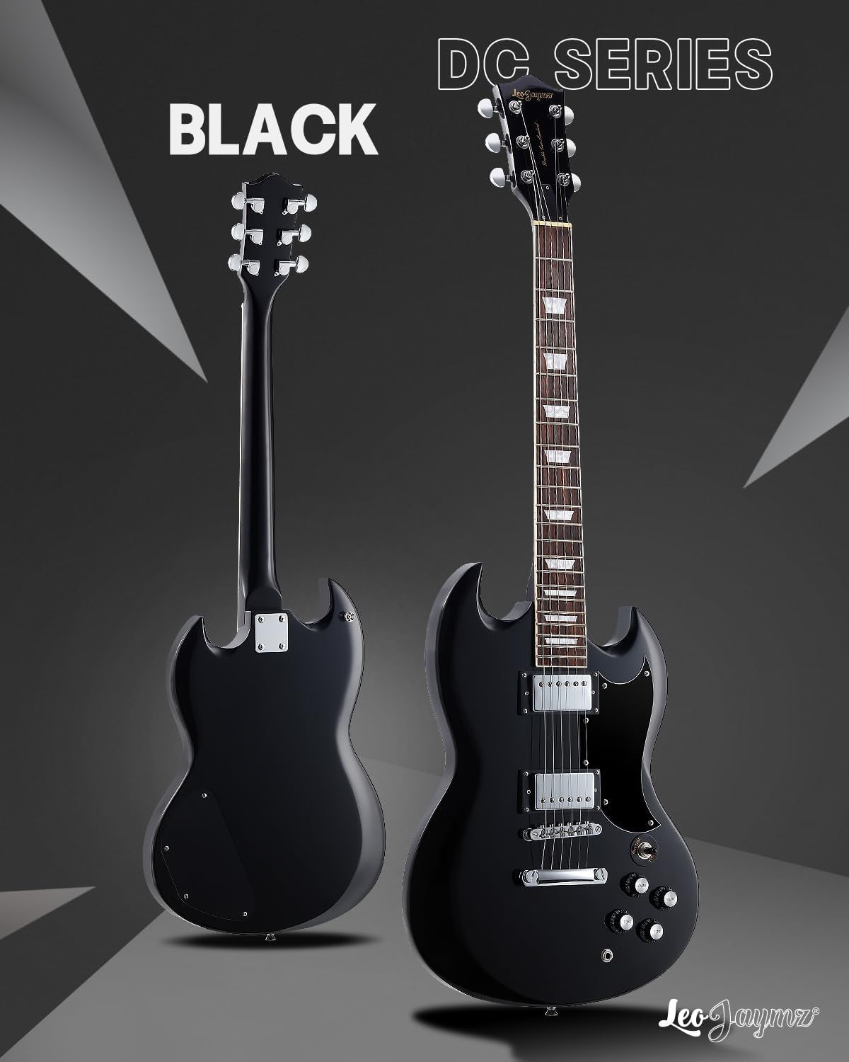39in Solid Body Electric Guitar Poplar Maple Neck Black