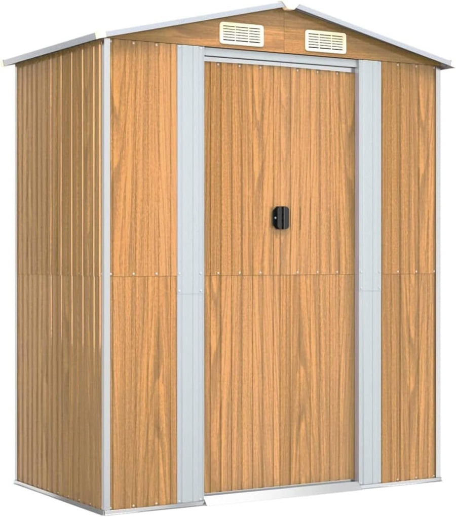 6.3x3.5FT Metal Garden Shed Outdoor Storage House with Sliding Gate & Handle
