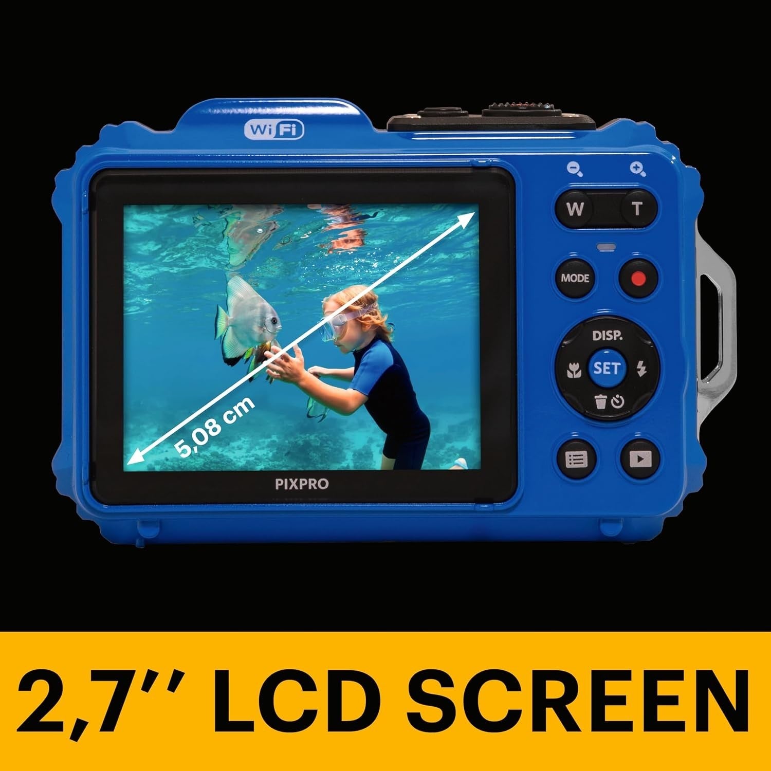 Waterproof Digital Camera 16MP 4X Zoom HD 720P Shockproof Blue Kit