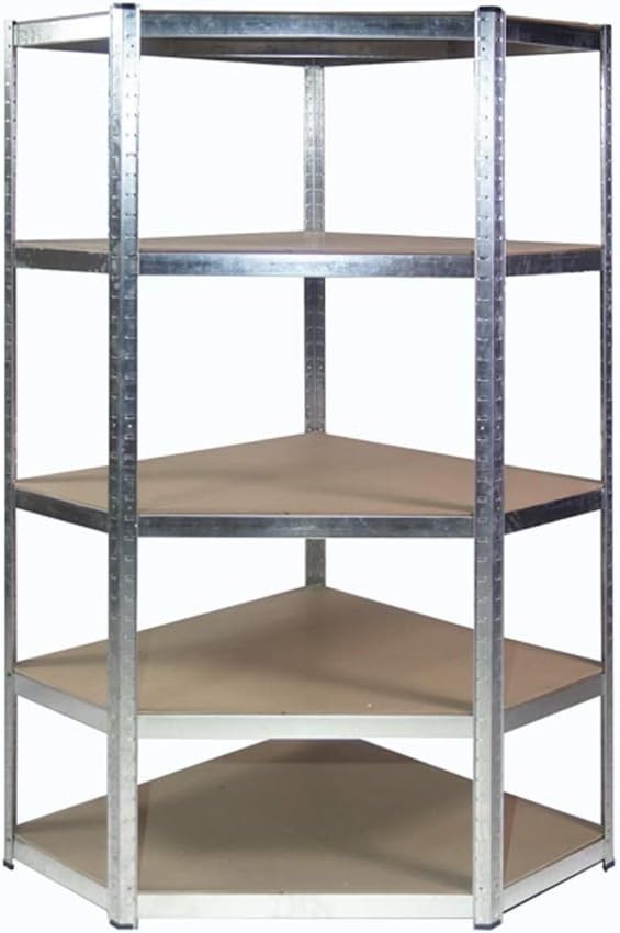 Heavy Duty Galvanised Corner Shelf Unit L-Shape 180x90/70x40cm 175KG