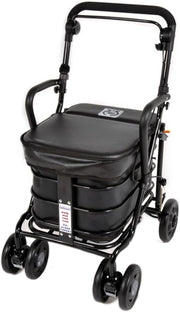 Walking Shopping Trolley with Seat Lightweight Mobility Cart Foldable Wheels