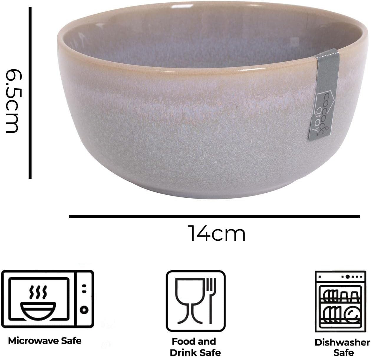 Set of 4 Stoneware Bowls Reactive Glaze Cereal Snack Soup Bowls