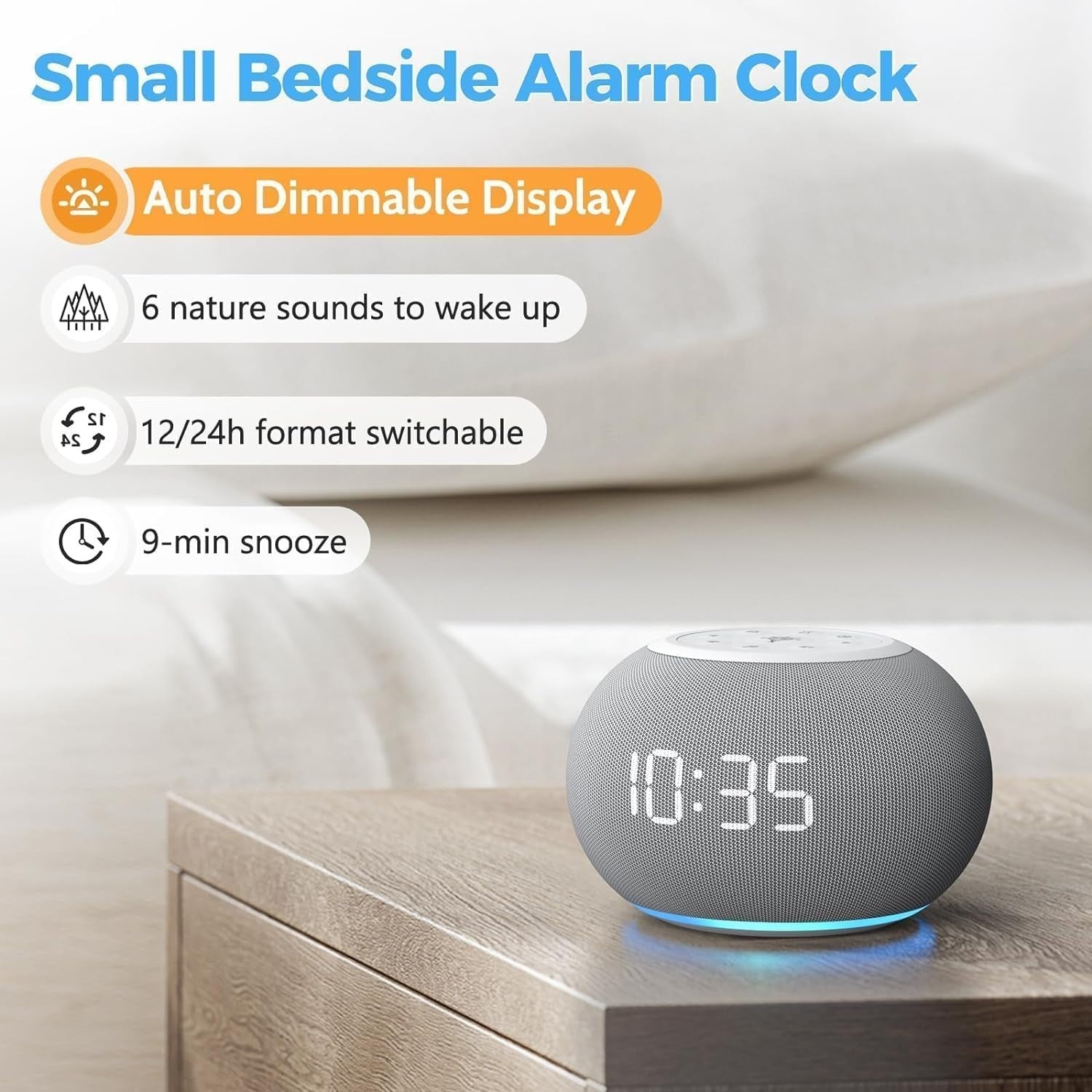 Sound Machine Alarm Clock Night Light Auto Dimming White Noise Timer