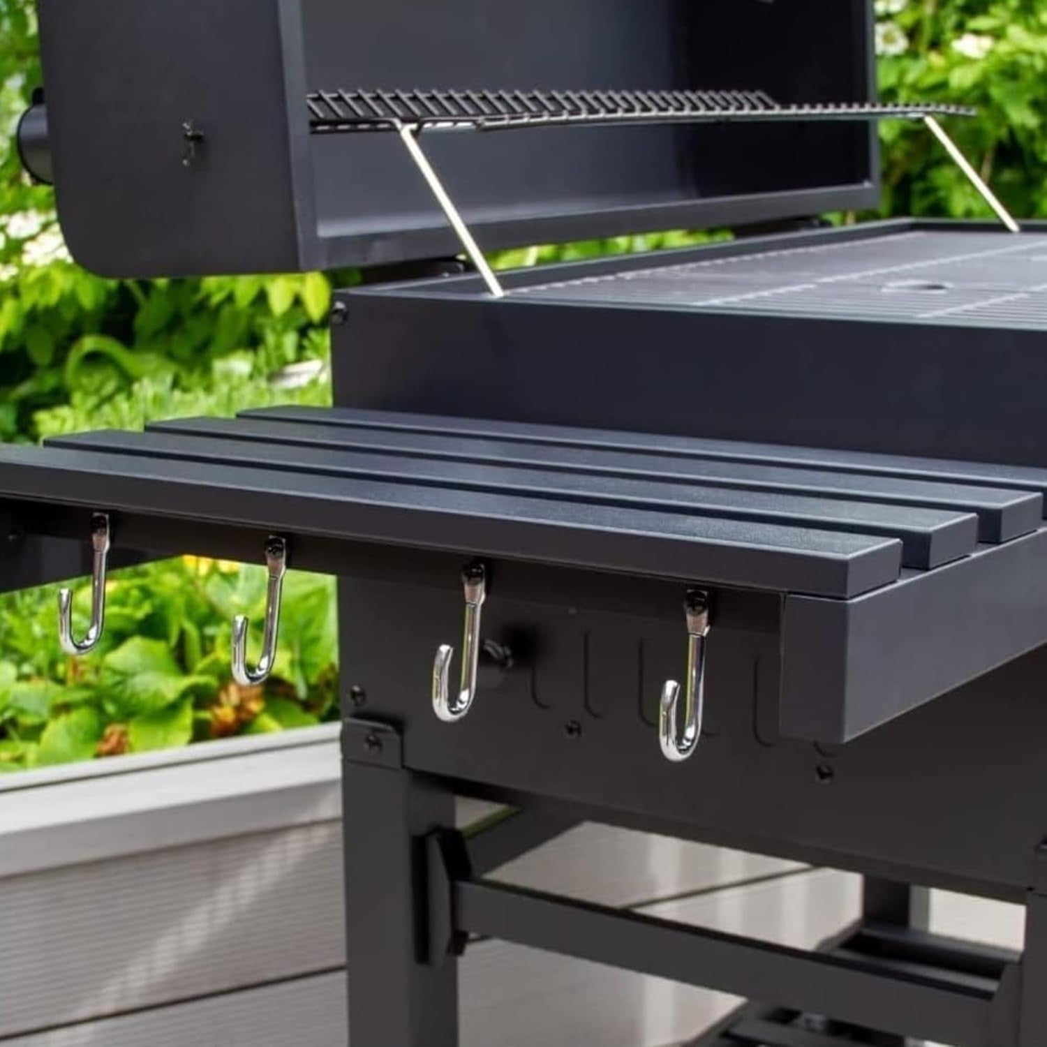 XXL Charcoal BBQ Smoker Grill with Thermometer, Warming Rack & Cover