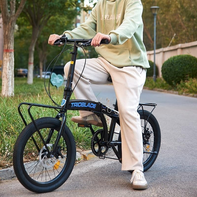 20 Inch Folding Bike 7-Speed Lightweight Mountain Bike with Disc Brakes