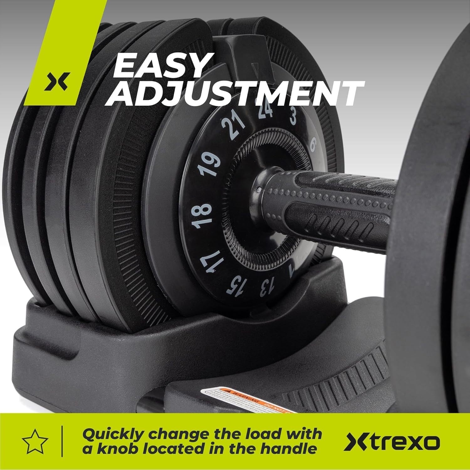 24kg Smart Adjustable Dumbbell Rotary Dial Non Slip Compact Home Gym