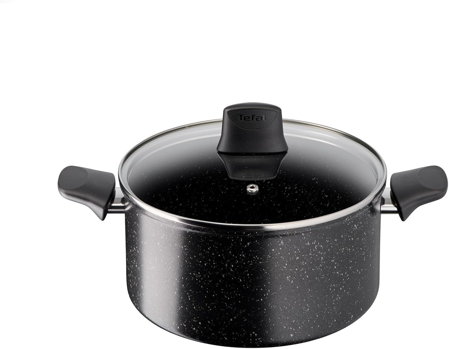 24cm Stone Black Non Stick Durable Coating Casserole Pot with Lid Induction Safe
