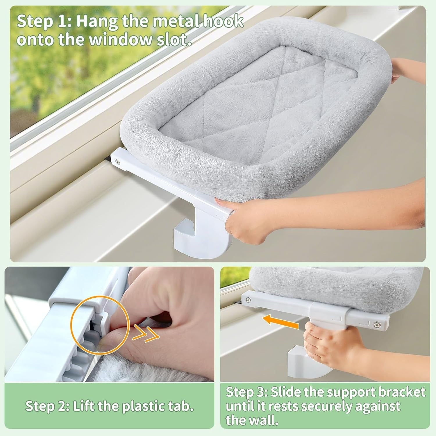 Adjustable Cat Radiator Window Hammock Bed No Drill Holds 18kg M