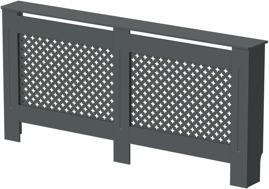 Modern Anthracite Radiator Cover Extra Large Diamond Cross MDF Cabinet