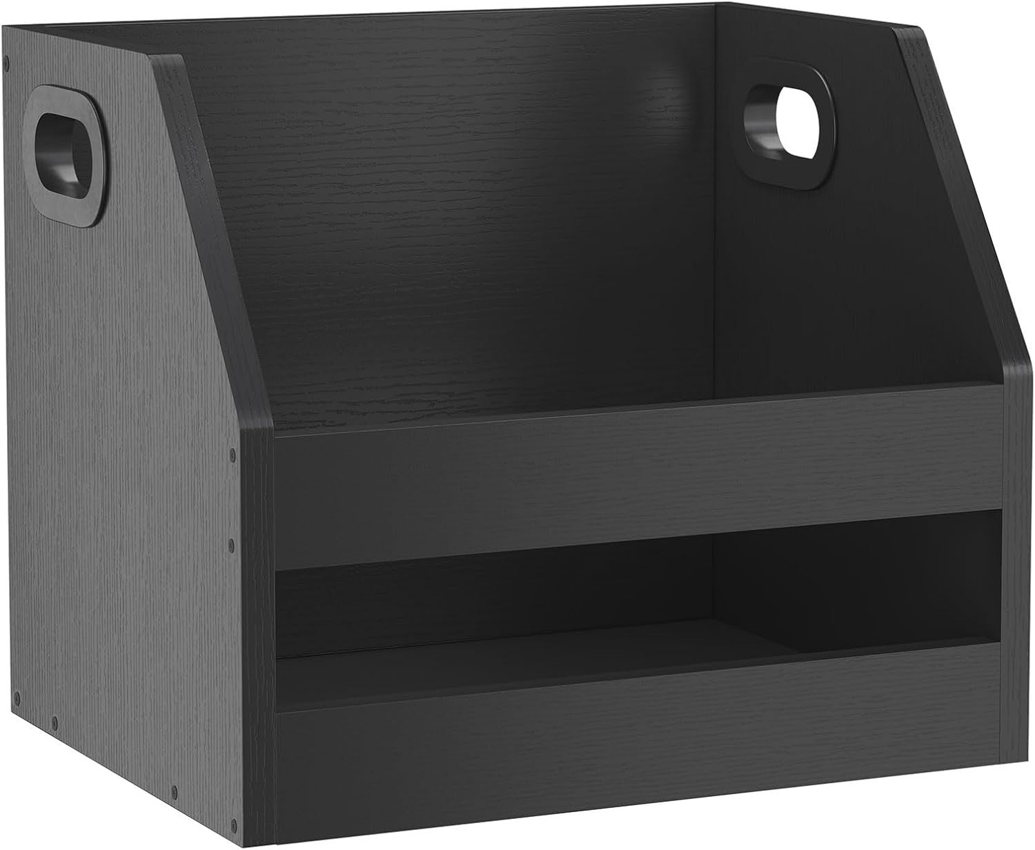 Vinyl Record Storage Crate LP Album Holder Rack Desktop Organizer Black
