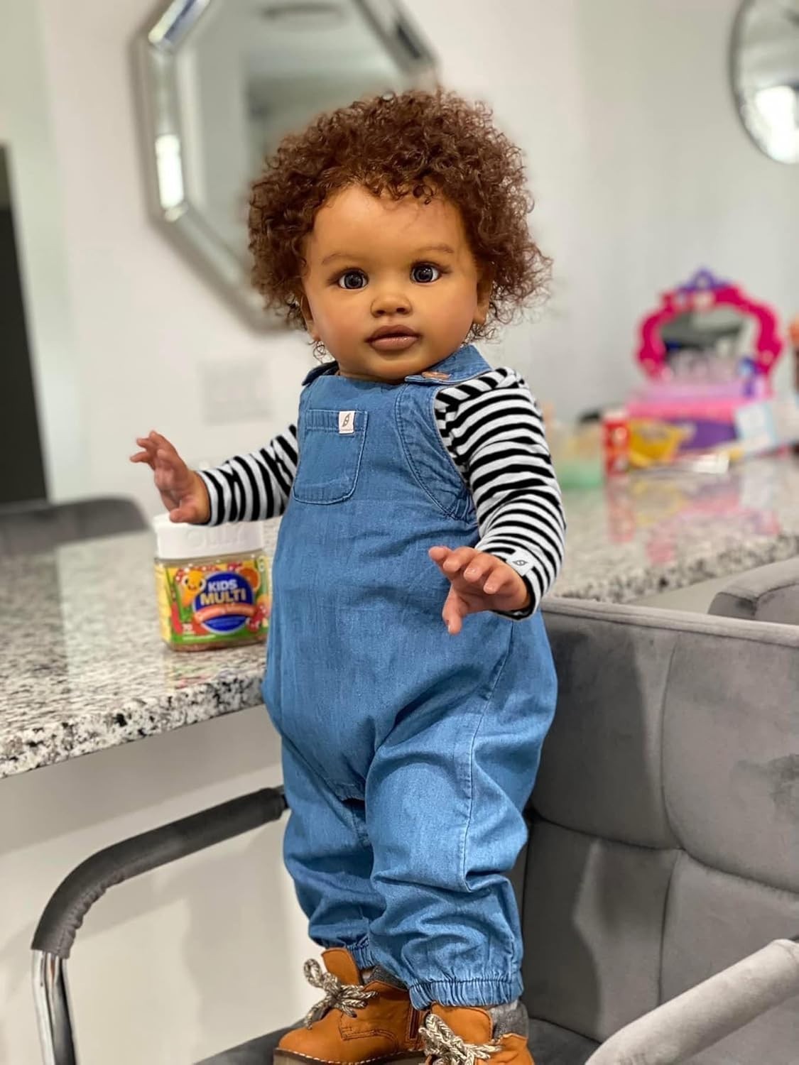 26in Large Toddler Baby Doll Realistic Black Girl Poseable Soft Body
