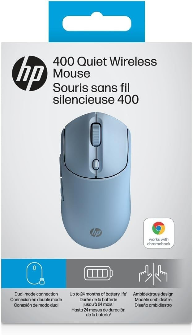 Blue Quiet Wireless Mouse Dual Bluetooth 6000 DPI Soft Touch Office Laptop
