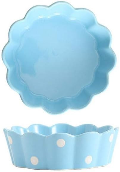 Ceramic Oven Safe Baking Bowls Set of 2 Polka Dot Dessert Rice Dishes