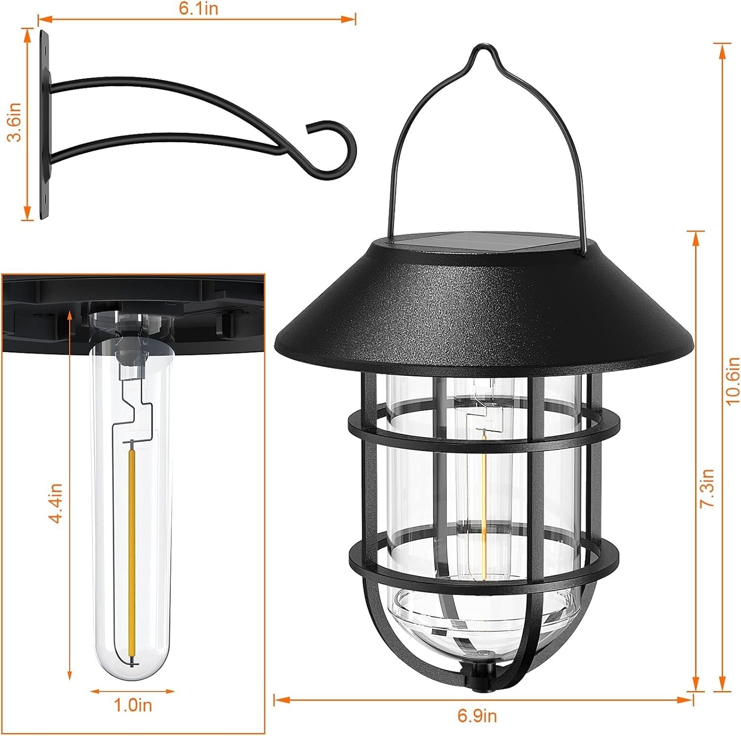 2 Pack Solar Wall Lanterns Outdoor Waterproof Black