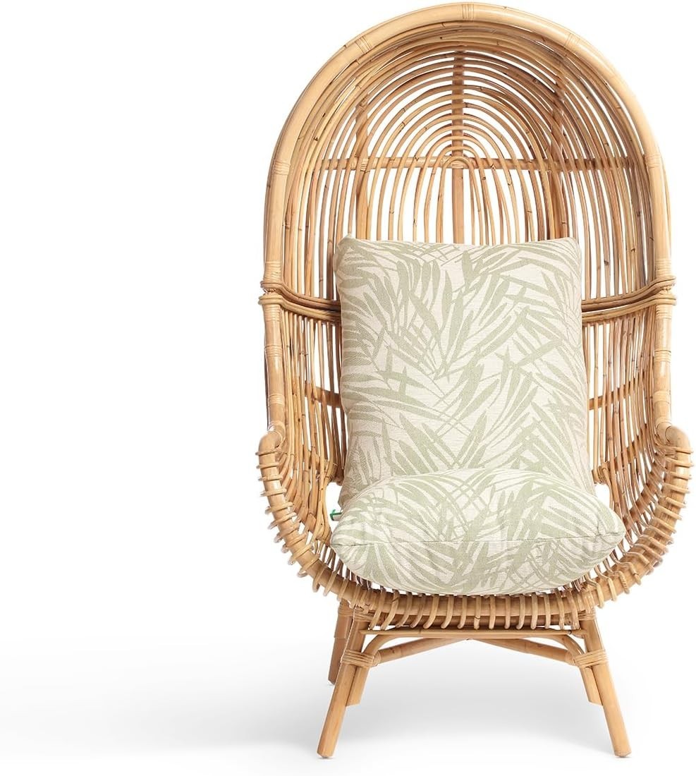 Large Rattan Lounge Chair Hanging Style High Back Indoor Wicker Seat Cushion