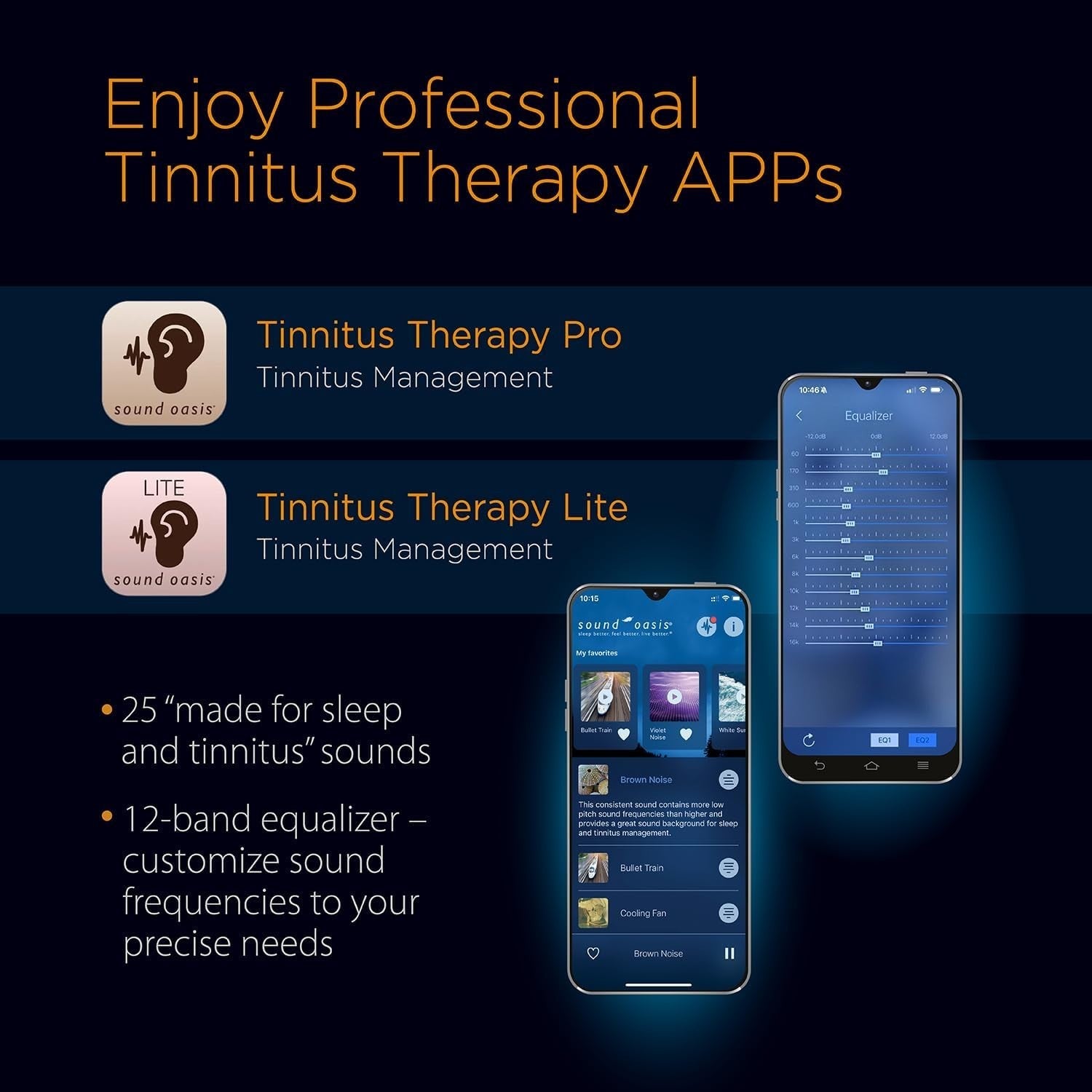Tinnitus Sound Therapy System with 25 Soothing Sounds & Bluetooth