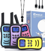 Kids Rechargeable Walkie Talkies VOX Flashlight Long Range 4 Pack