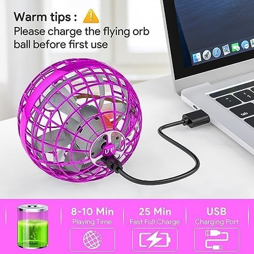 Flying Orb Ball Drone 2025 RGB Hover Spinner UFO Boomerang Toy for Kids 6+