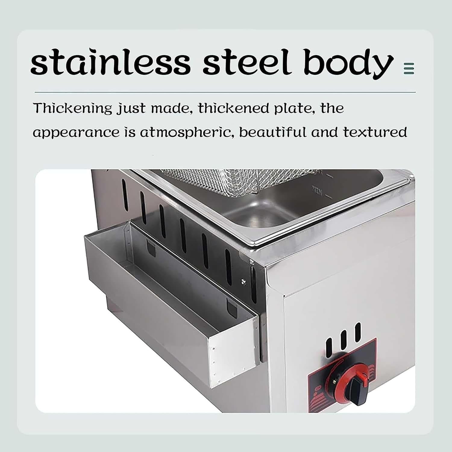 Commercial Gas Deep Fryer 20L Double Tank Standing Stainless Steel