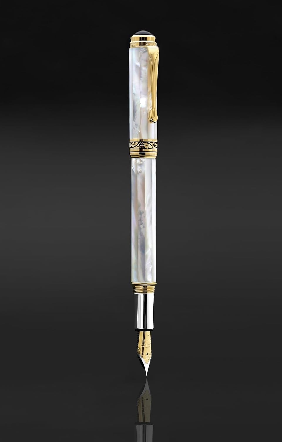 Luxury White Mother of Pearl Fountain Pen Fine Nib Refillable 145mm