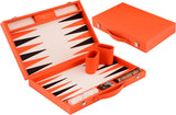 15 Inch Luxury Backgammon Set Faux Leather Case Folding Travel Board Game