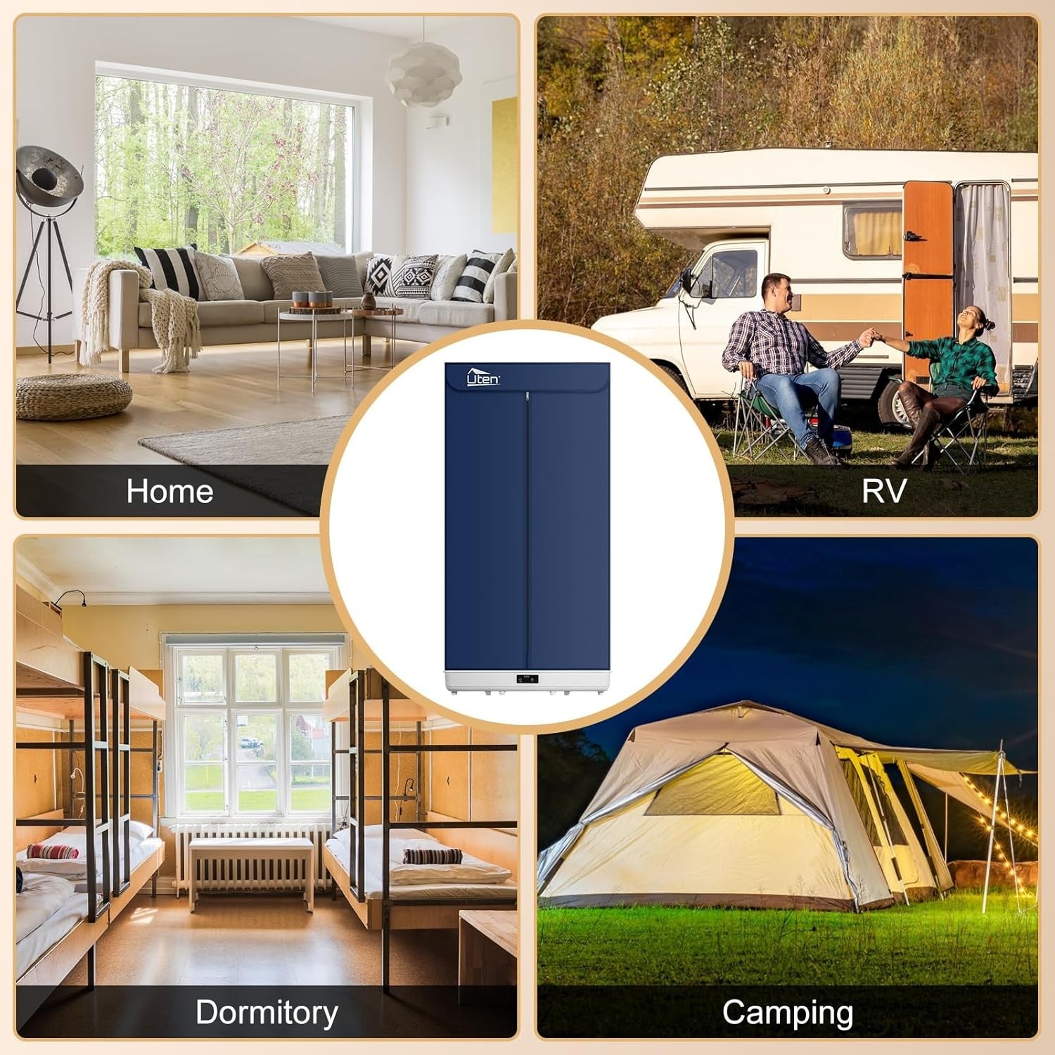 Portable Electric Clothes Dryer 2 Tier 360° Warm Air Drying 10kg Indoor