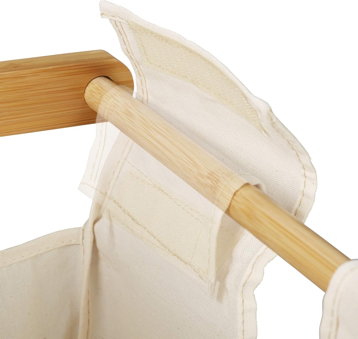 Bamboo Laundry Hamper 2 Drawer Clothes Sorter With Shelf Natural 25L Baskets