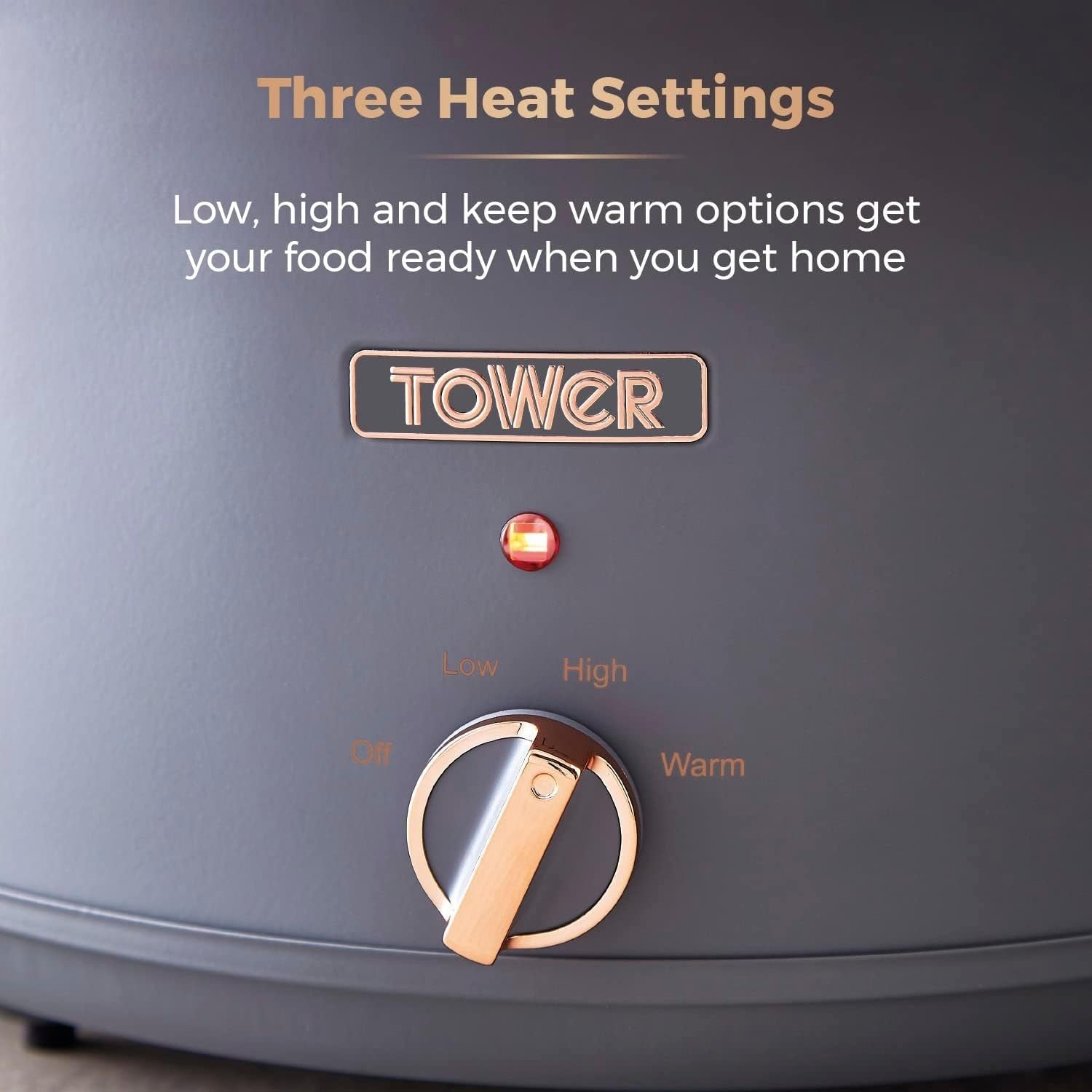 6.5L Large Slow Cooker with Removable Pot, 3 Heat Settings & Cool Handles
