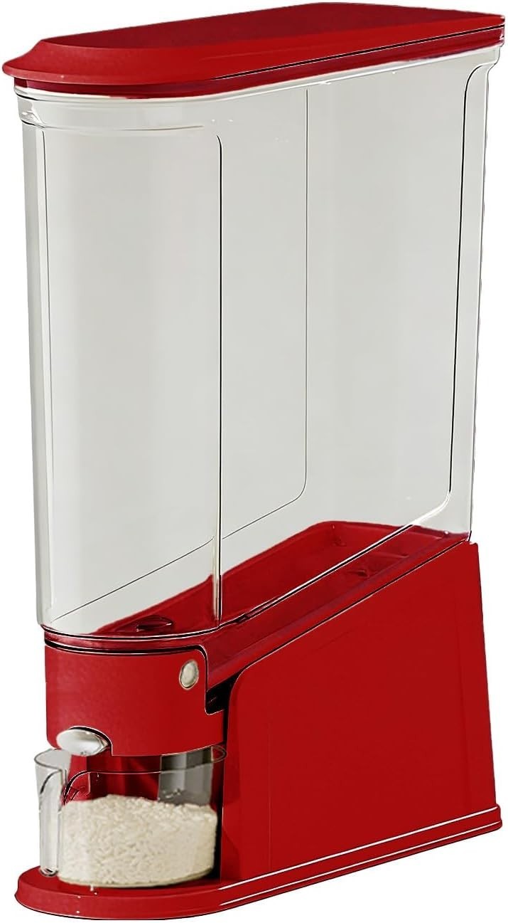 Clear Rice Dispenser Large Capacity Slim Grain Storage Container