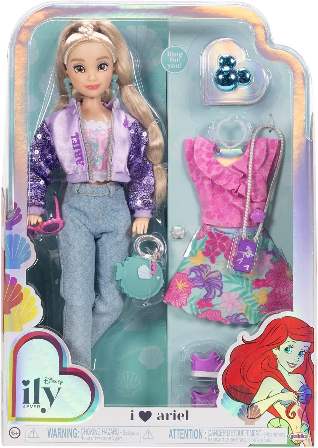 Poseable Fashion Doll 30cm with 2 Outfits Mickey Ring Gift Set