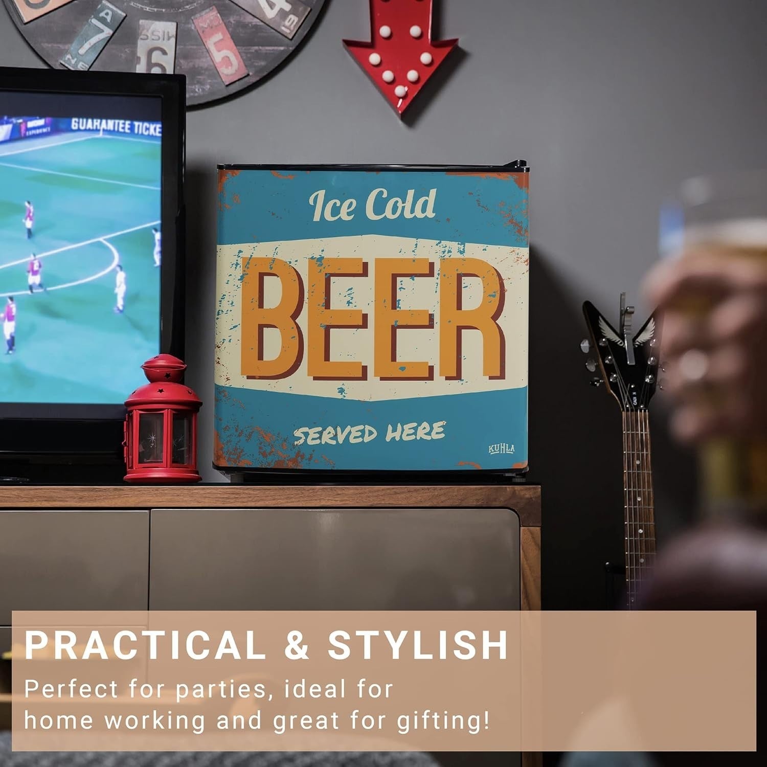45L Mini Fridge Beer Design Countertop Drinks Cooler Adjustable Shelves