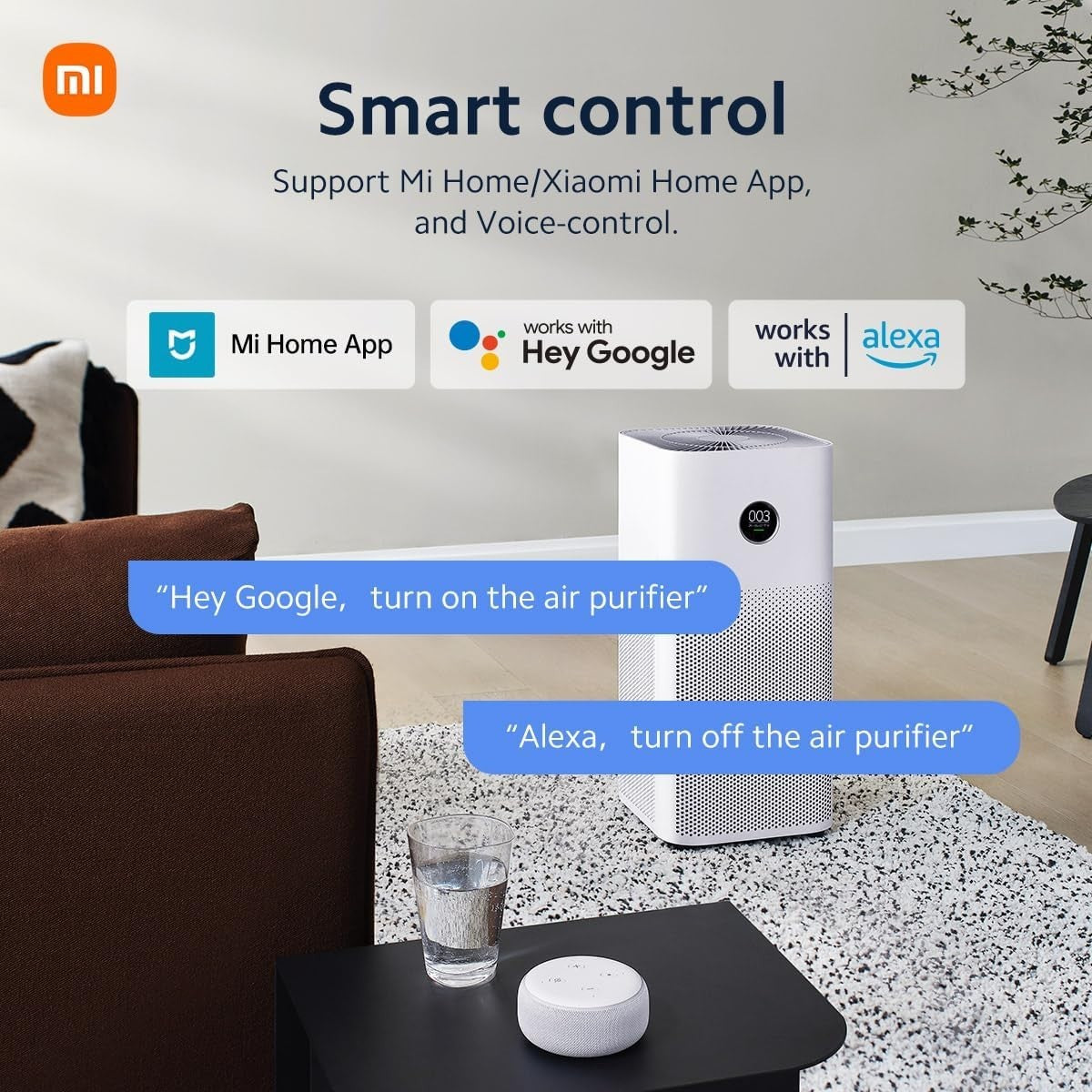 Smart Air Purifier Large Room HEPA Carbon Ionizer OLED Quiet 60m²