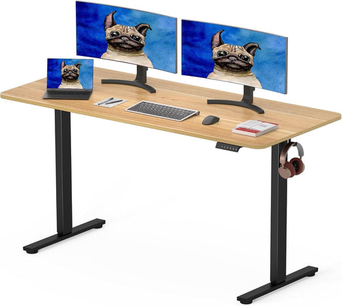 Electric Standing Desk 140x80cm Adjustable Sit Stand Table with Memory Panel