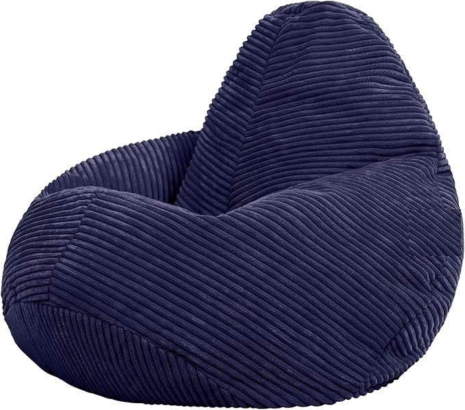 Navy Blue Kids Bean Bag Soft Cord Recliner Seat for Bedroom Lounge Playroom
