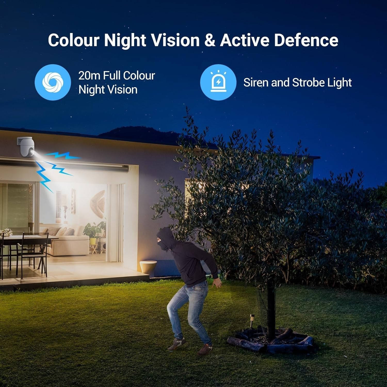 4K PTZ Security Camera Outdoor 360° Auto Tracking Color Night Vision