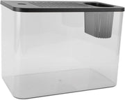 Desktop Betta Fish Tank Mini Aquarium Bowl with Lid Clear Plastic Black