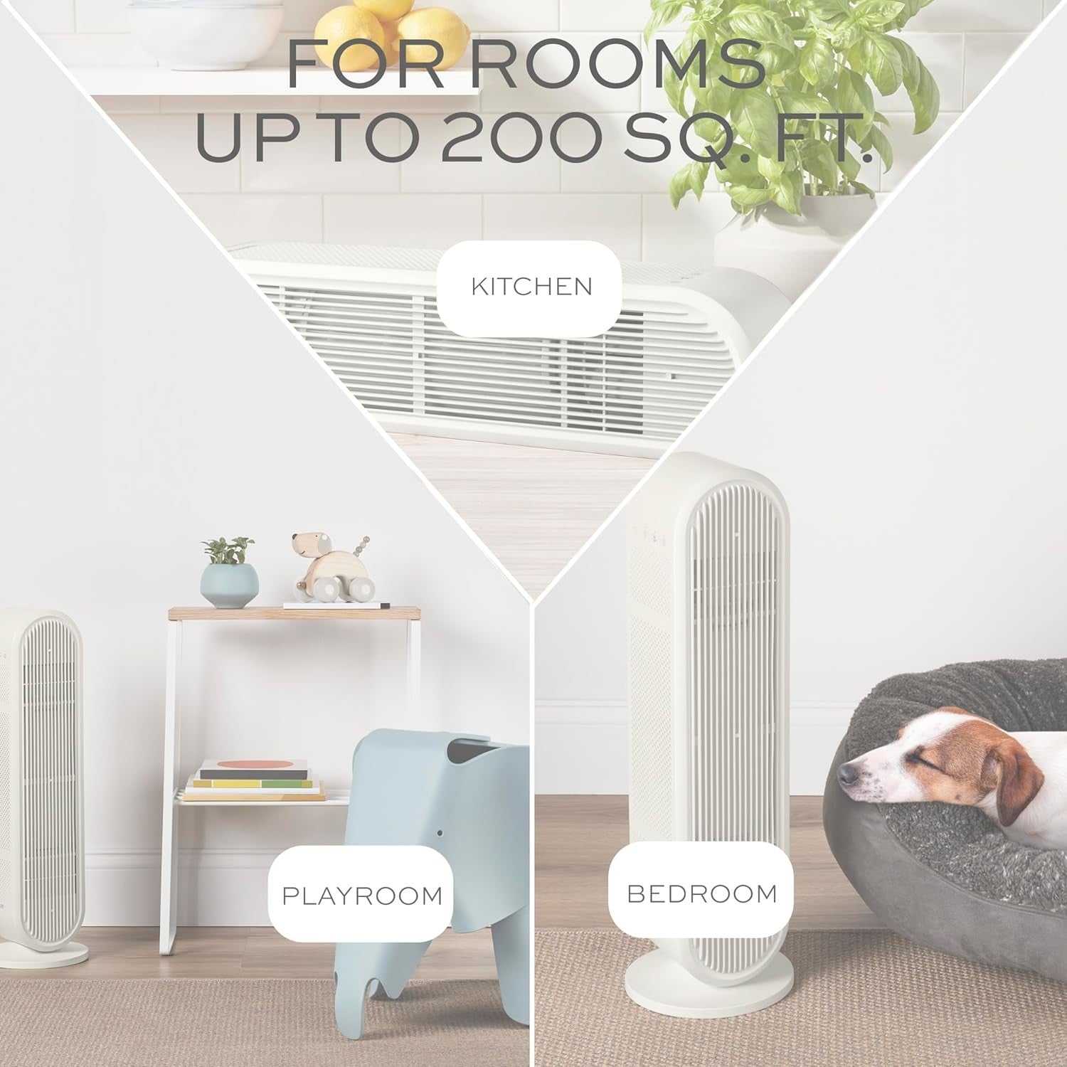 HEPA Air Purifier Medium Room 200ft² Allergy Dust Pollen Odour Control