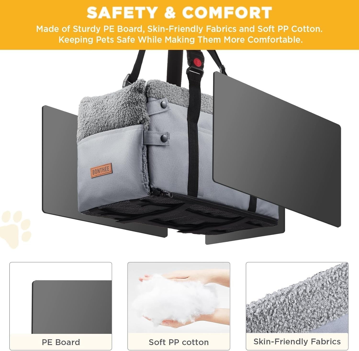 Dog Booster Seat Centre Console Pet Travel Carrier Safety Harness