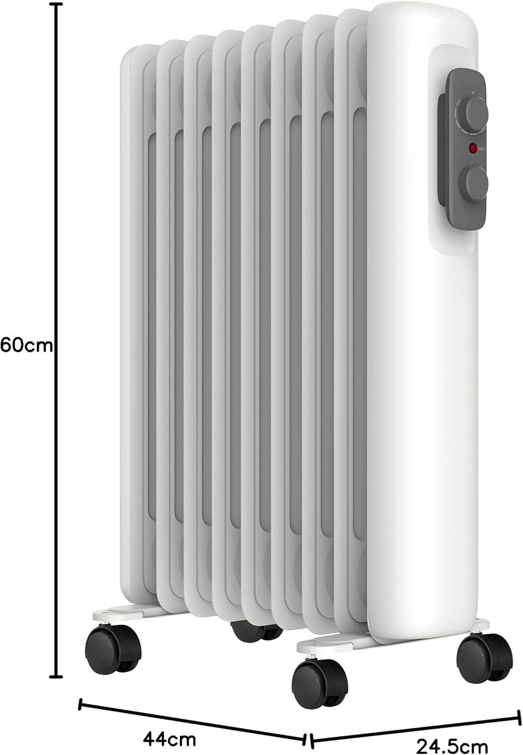2000W Oil-Filled Radiator Heater – Adjustable Thermostat, Energy Efficient, Port