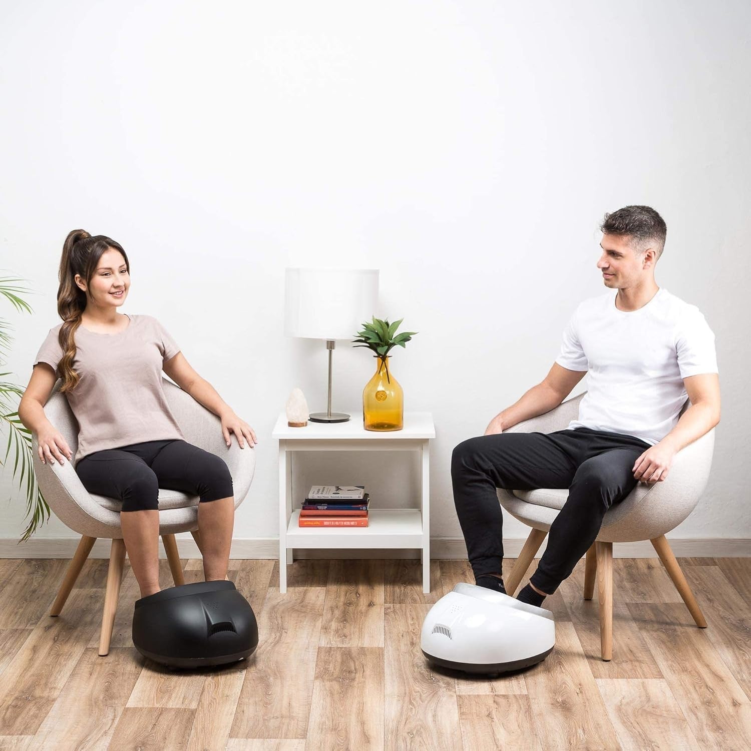 Mini Electric Foot Massager with Heat & 360° Pressure Therapy – Black
