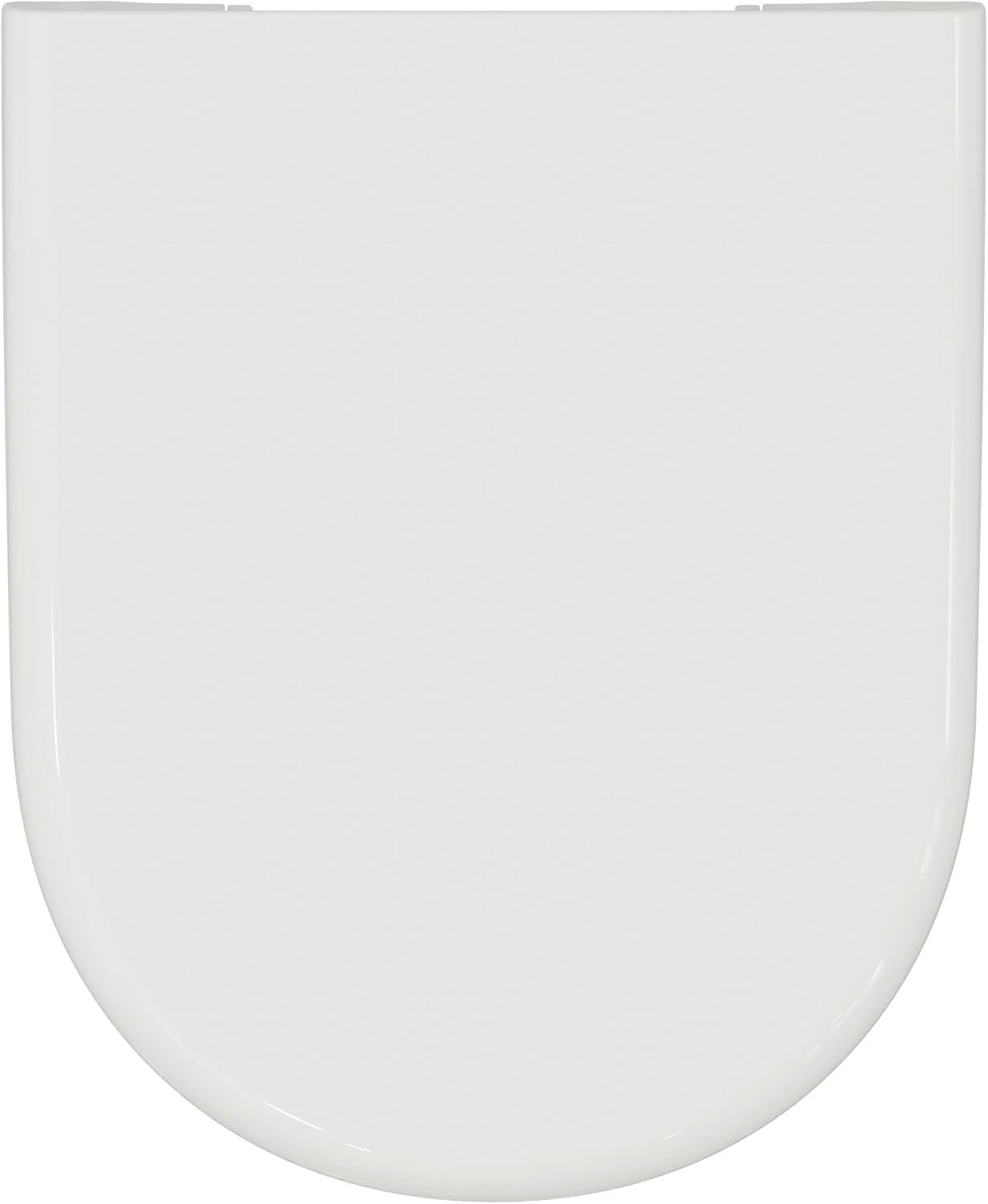 Soft Close WC Toilet Seat White with Stainless Steel Hinges & Lid